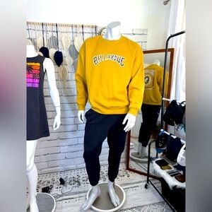 Billabong Mustard Yellow Crewneck Sweatshirt